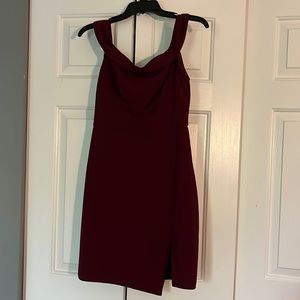 Maroon Off-The-Shoulder Mini Dress